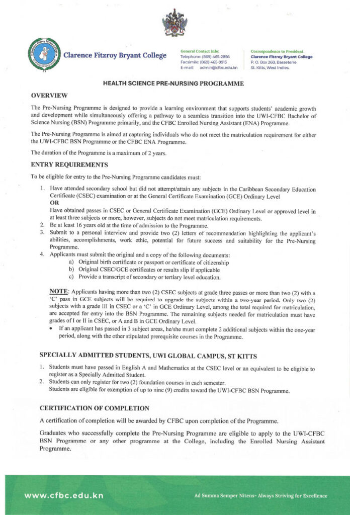 master of nursing science pre registration programme